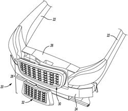 Active grille shutter with pedestrian protection