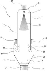 APPARATUS FOR PRODUCING A PULVERULENT PRODUCT AND USE THEREOF