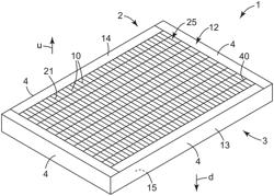 Channel-framed, pleated air filter with bridging filaments