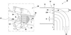 Acoustically optimized discharge line grid with channels