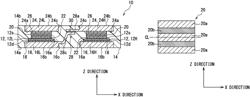 Terminal member made of plurality of metal layers between two heat sinks