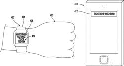 Integrated sensing and actuation module for wristband enabling identification and/or compensation for band tightness