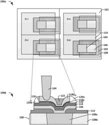 RRAM cell structure with laterally offset BEVA/TEVA