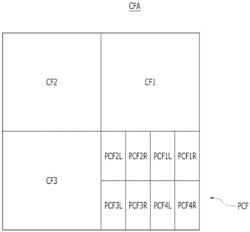 Image sensor having two-colored color filters sharing one photodiode