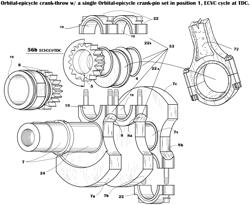 ORBITAL-EPICYCLE CRANKSHAFT WITH A REVERSIBLE AND ADJUSTABLE CONSTANT VOLUME COMBUSTION CYCLE AT TDC OR BDC