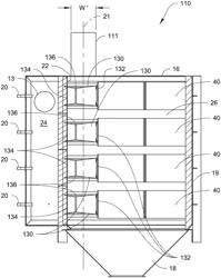 Filter systems with dirty air chamber spacer elements and methods of using the same