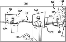 Selecting a point to navigate video avatars in a three-dimensional environment