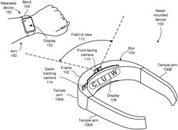 CONTROLLING HEAD-MOUNTED DEVICE WITH GESTURES INTO WEARABLE DEVICE