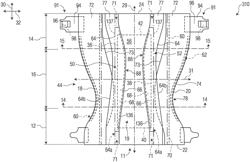 Absorbent articles with curved elasticized laminates