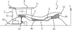 Turbomachine module equipped with a system for changing the pitch of the blades of a propeller and with a device for feathering the blades