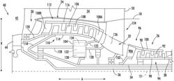 Turbomachine with alternatingly spaced rotor blades