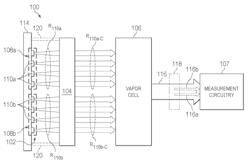 DEVICE INCLUDING A MULTIPLE-WAVELENGTH VERTICAL-CAVITY SURFACE-EMITTING LASER (VCSEL) ARRAY