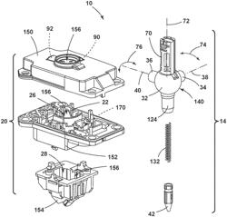 Selector assembly having an internal ball joint and detent mechanism