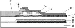 Array substrate comprising an interlay insulation layer including at least two inorganic insulation layers and at least one organic insulation layer laminated one on another