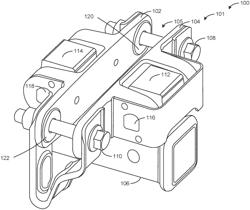 Modular double pin load sensing hitches including two-piece pin mounts