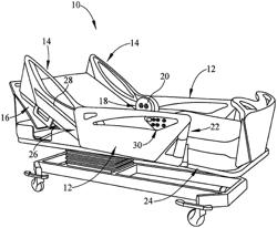 Hospital bed having drainage bag sensor