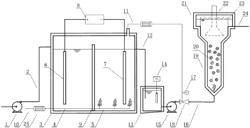 Combined waste water and gas treatment system for efficiently decarbonizing and removing nitrogen