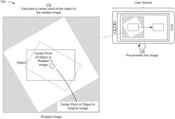 Determining a position of an object in a rotation corrected image