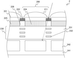 Imaging element and imaging apparatus including incident light attenuating section between color filters