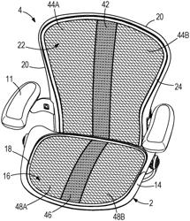 Zoned suspension seating structure