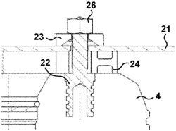 Device for securing a pneumatic spring with an acoustic decoupling function