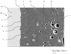 Bond produced with an at least partially crystallized glass, such as a metal-to-glass bond, in particular a metal-to-glass bond in a feed-through element or connecting element, and method for producing such a bond, in particular in a feed-through element or connecting element