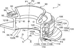 Combustion chamber comprising means for cooling an annular casing zone downstream of a chimney