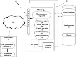 Computer system for simulating physical processes using surface algorithm