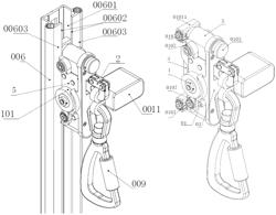 Linkage operation assembly, fall protection device and fall protection system