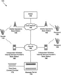 Device that initiates transmission of SMS messages via a cellular network and packet switched messages via a PSMS