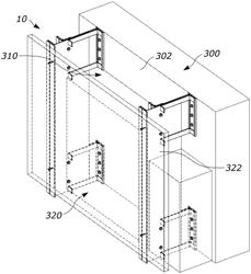 Adjustable support system for a building structure and a wall structure having an adjustable support system