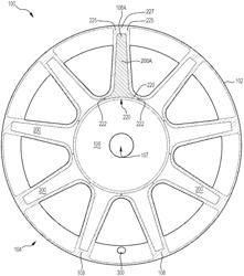 Shaped preform for spoke portion of a composite wheel