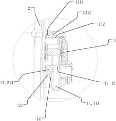 Mounting structure, lower water outlet tank, and air treatment device