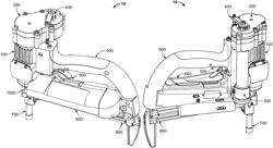 Fastener-driving tool with multiple combustion chambers and usable with fuel canisters of varying lengths