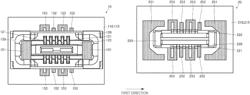 Multipolar connector set including multiple connectors mounted to substrates having conductor patterns