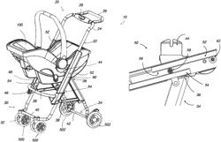 Rolling folding frame with simultaneously deployable handle and wheelbase