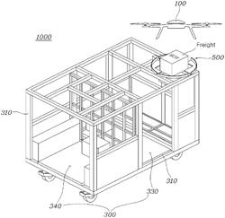 Freight vehicle on which drones are docked and method of controlling logistics system using same