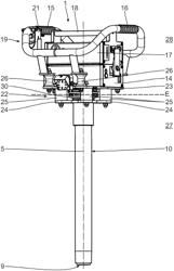 Nail punching machine for driving in or pulling out rail spikes of a rail track