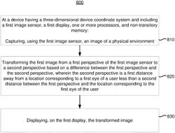 Partial Perspective Correction with Mitigation of Vertical Disparity