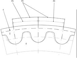 TOOTHED BELT DRIVE WITH VARYING TOOTH PITCH