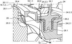 Axial turbine engine, and rectifier stage with variable orientation vanes for an axial turbine engine