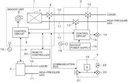 SHUT-OFF VALVE CONTROL DEVICE FOR REFRIGERATION CYCLE, AND AIR CONDITIONER