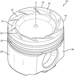 Piston including spiral features to increase in-cylinder swirl