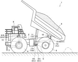 Cargo bed raising and lowering apparatus of dump truck