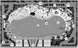 Publicly accessible urban beach entertainment complex with a centerpiece man-made tropical-style lagoon and method for providing efficient utilization of limited use land