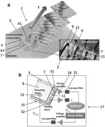 Programmable metasurface for real time control of broadband elastic rays and method