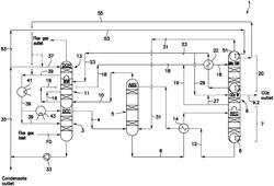 CHILLED AMMONIA-BASED CARBON DIOXIDE ABATEMENT SYSTEM WITH STACKED SECTIONS