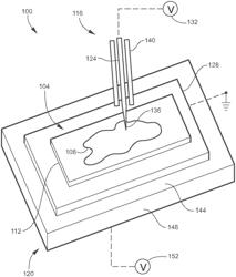 Deparaffinization of tissue by electric field generation and ionization