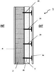 Multilayer insulating construction system for a building—method for its manufacture—dry composition for use in such manufacture