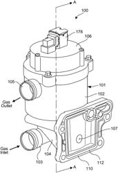 Electric motor integrated rotating crankcase ventilation filter assemblies